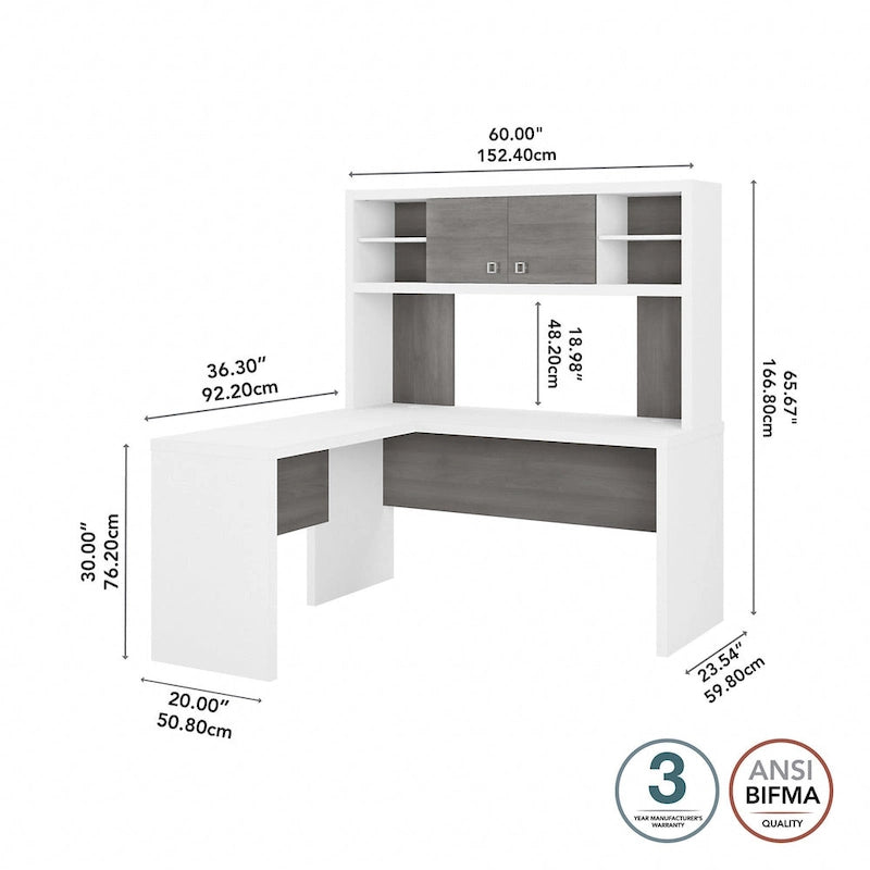 L Shaped Desk with Hutch