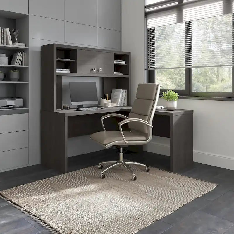 L Shaped Desk with Hutch