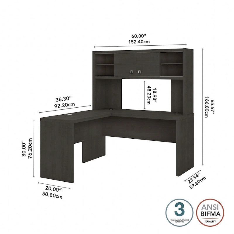 L Shaped Desk with Hutch