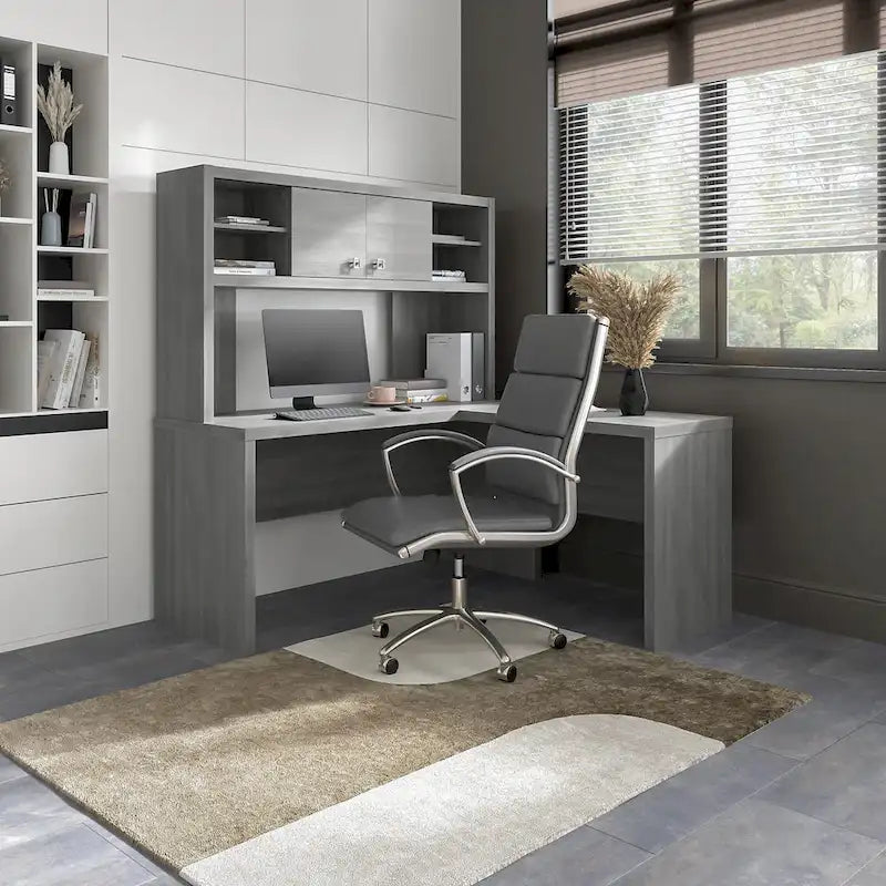 L Shaped Desk with Hutch