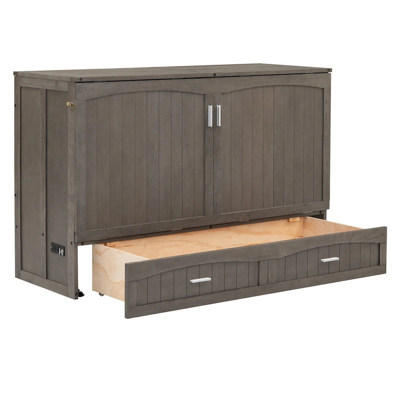 Queen Size Murphy Bed with Built-In Charging Station