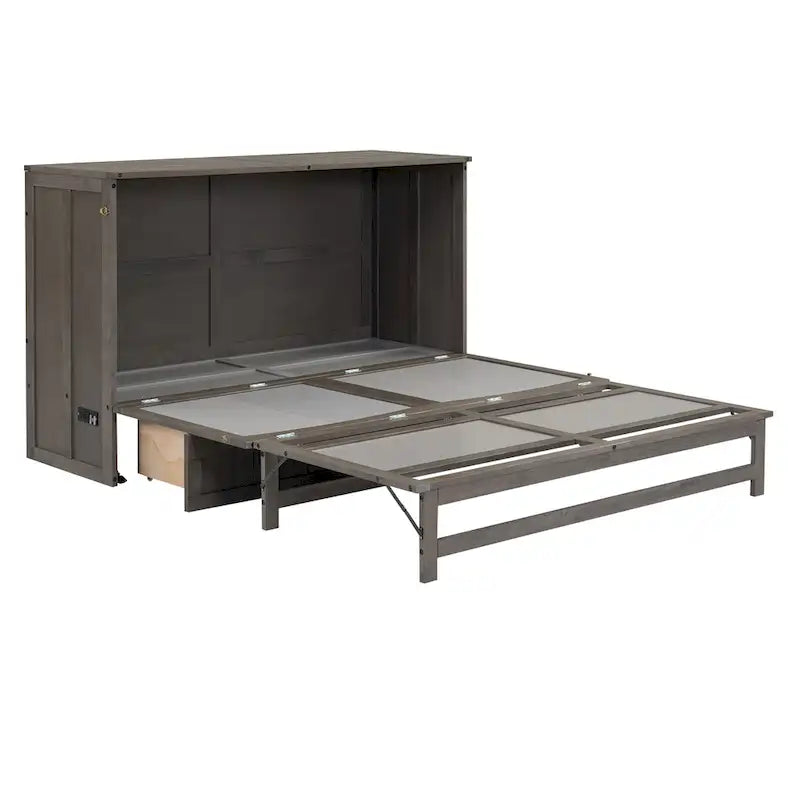 Queen Size Murphy Bed with Built-In Charging Station