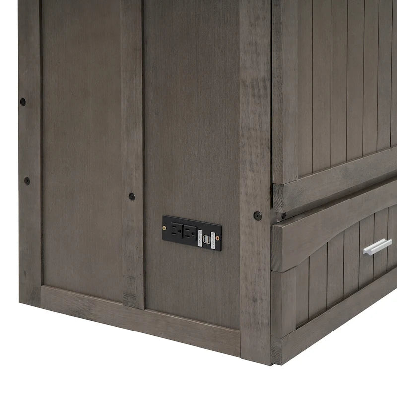 Queen Size Murphy Bed with Built-In Charging Station