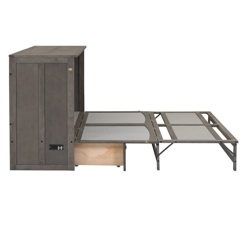 Queen Size Murphy Bed with Built-In Charging Station