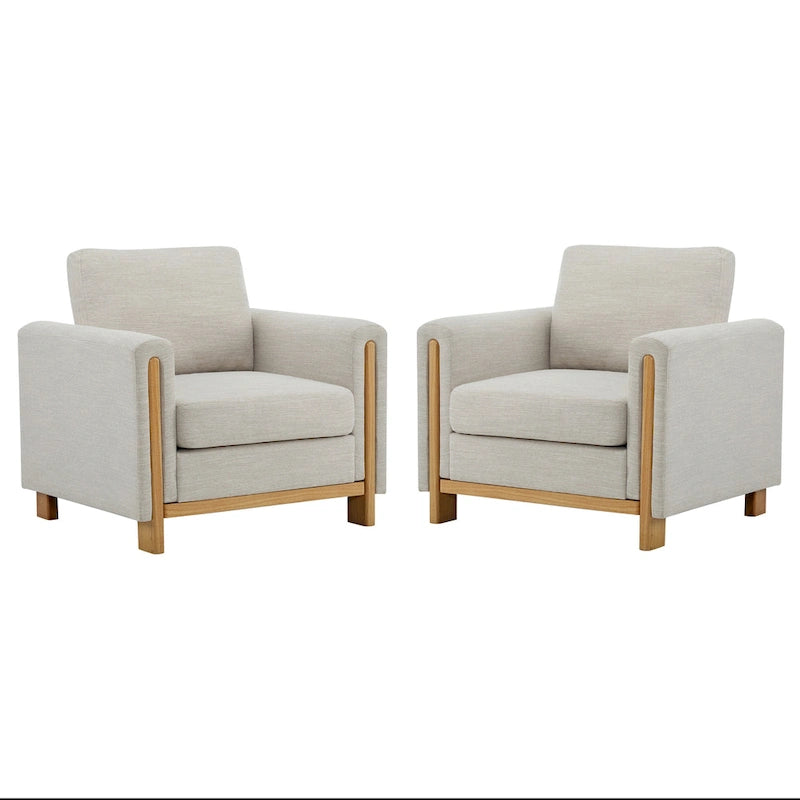 Upholstered Armchair with Solid Wood Frame and Plush Cushioning