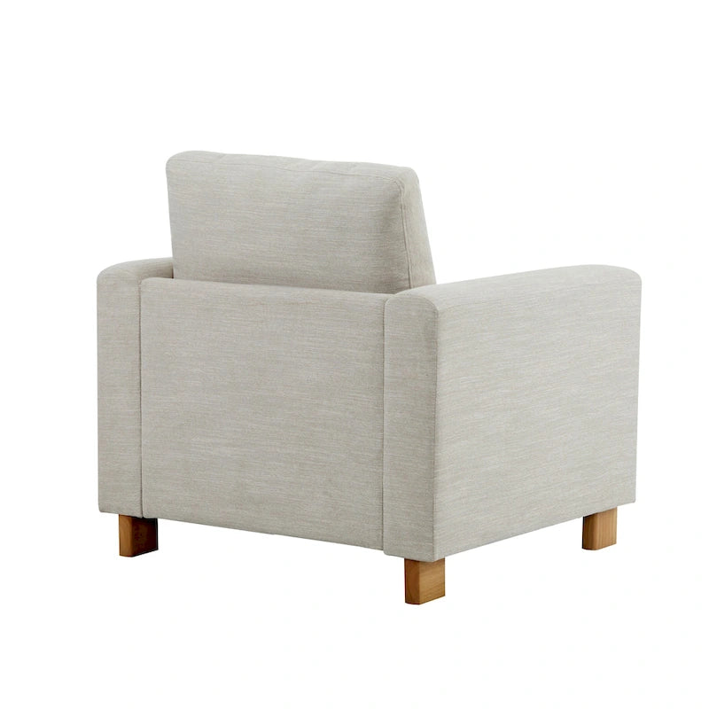 Upholstered Armchair with Solid Wood Frame and Plush Cushioning