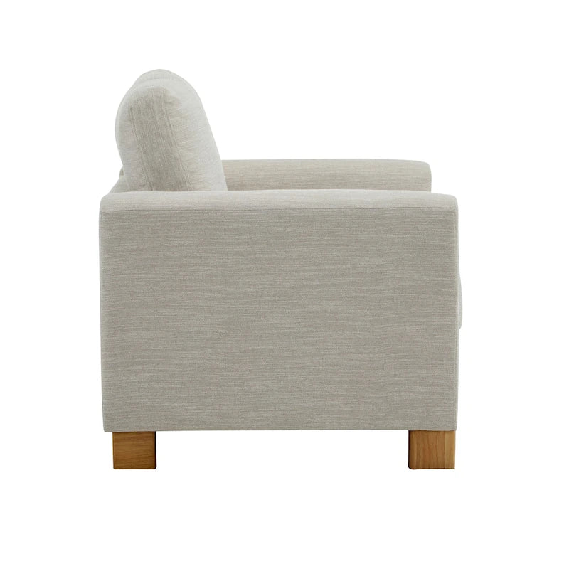 Upholstered Armchair with Solid Wood Frame and Plush Cushioning