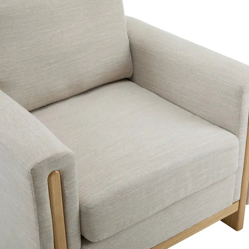 Upholstered Armchair with Solid Wood Frame and Plush Cushioning