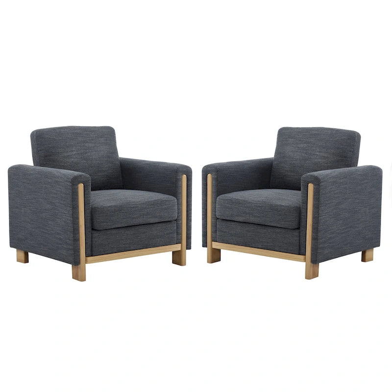 Upholstered Armchair with Solid Wood Frame and Plush Cushioning