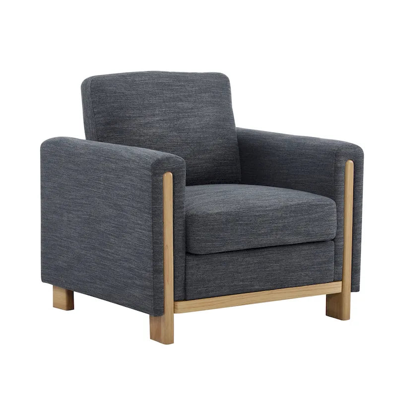 Upholstered Armchair with Solid Wood Frame and Plush Cushioning