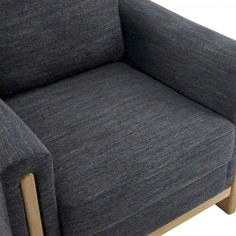 Upholstered Armchair with Solid Wood Frame and Plush Cushioning