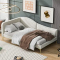 Upholstered Side Daybed with Headboard and Guardrail