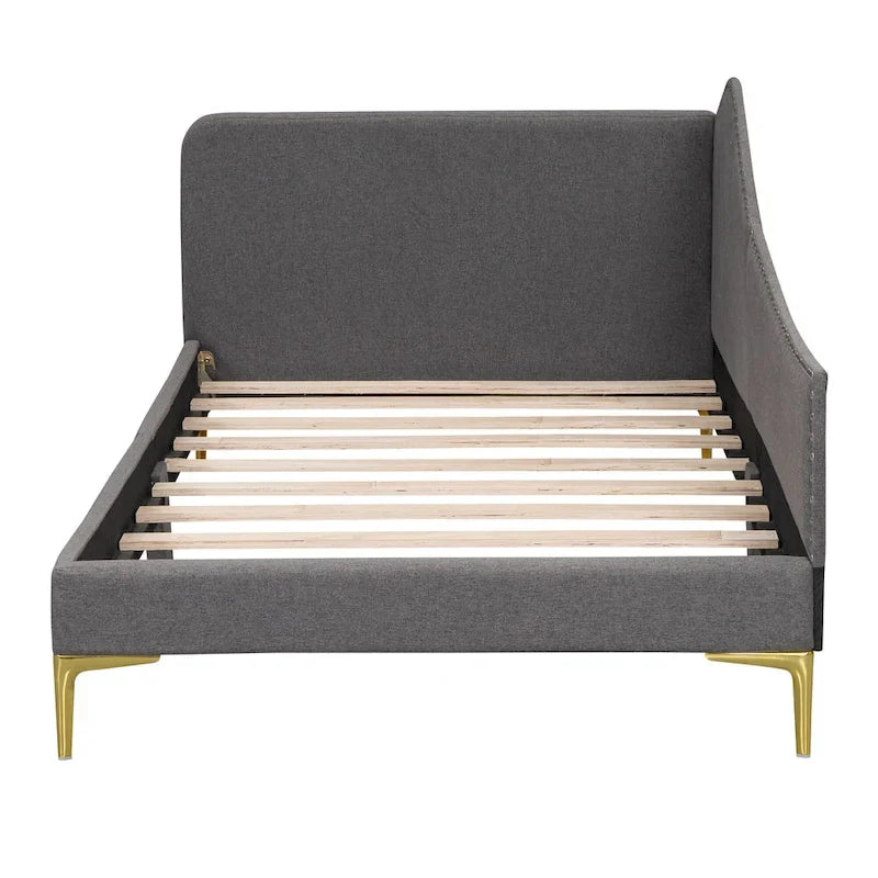 Upholstered Side Daybed with Headboard and Guardrail