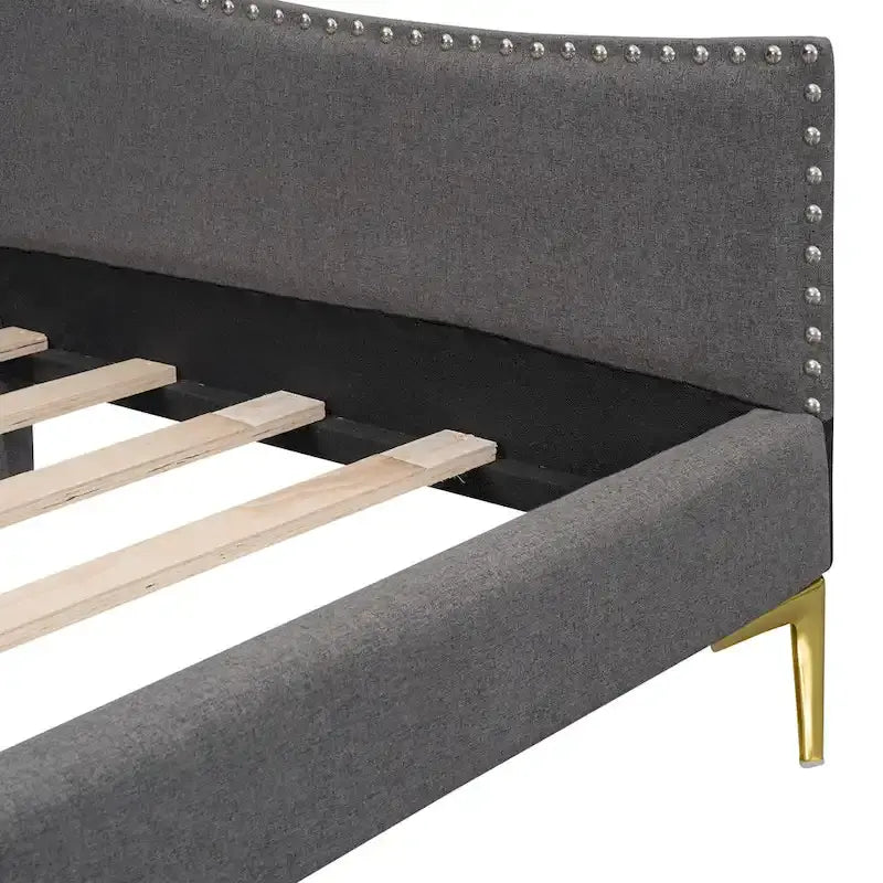 Upholstered Side Daybed with Headboard and Guardrail