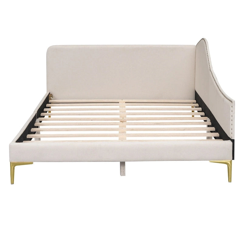 Upholstered Side Daybed with Headboard and Guardrail