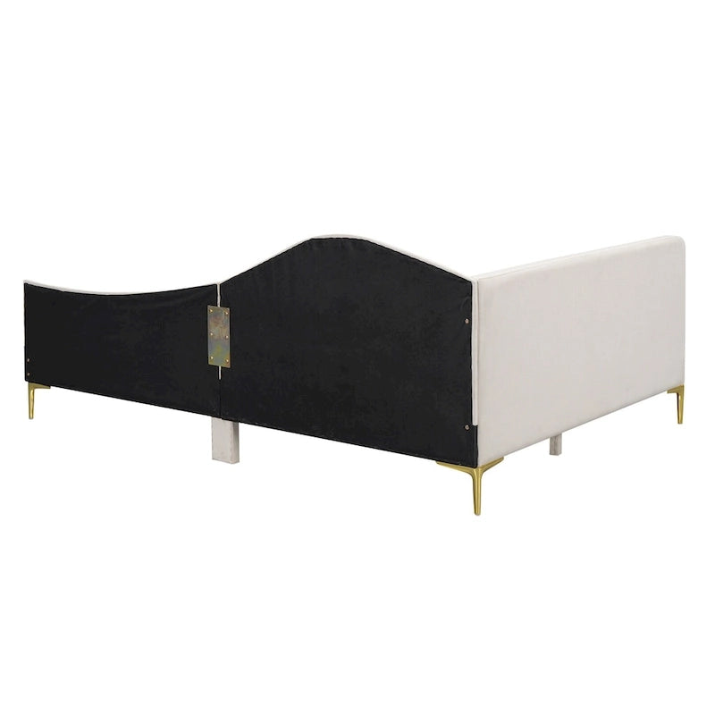 Upholstered Side Daybed with Headboard and Guardrail