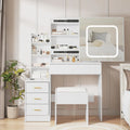 Vanity Desk with Mirror and LED Lights