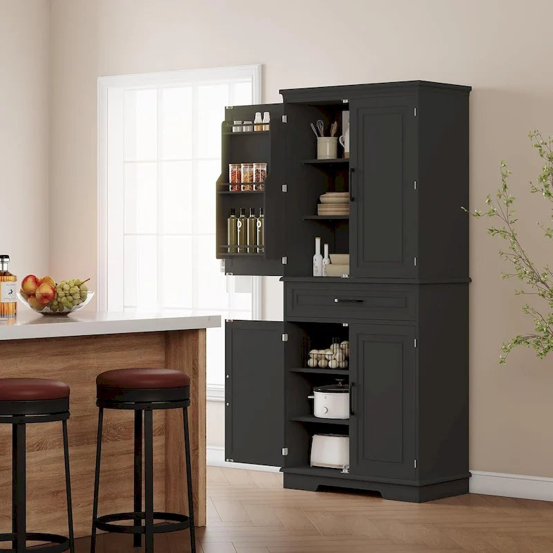 Armoire de rangement de cuisine de 72 pouces avec étagères réglables