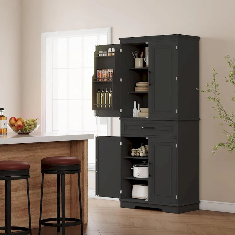 72-Inch Kitchen Storage Pantry Cabinet with Adjustable Shelves
