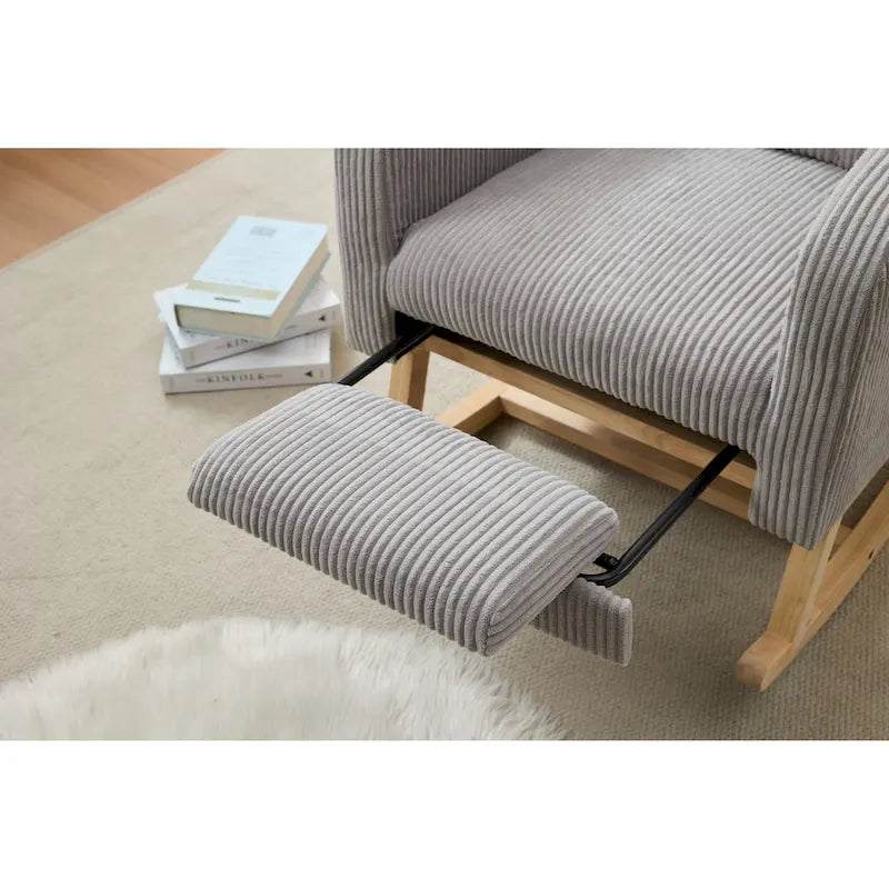 Upholstered Rocking Chair with Solid Wood Legs