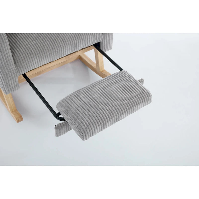 Upholstered Rocking Chair with Solid Wood Legs