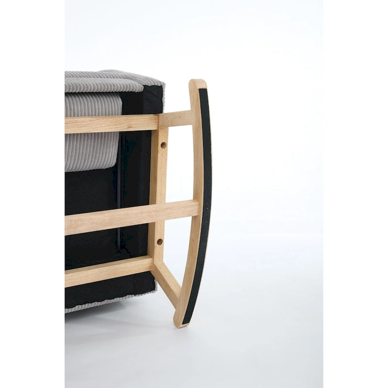 Upholstered Rocking Chair with Solid Wood Legs