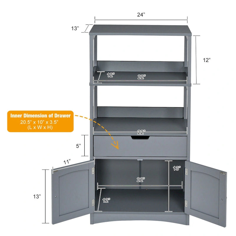 Bathroom Storage Cabinet with Drawer, Shelf & Cupboard - Floor Standing