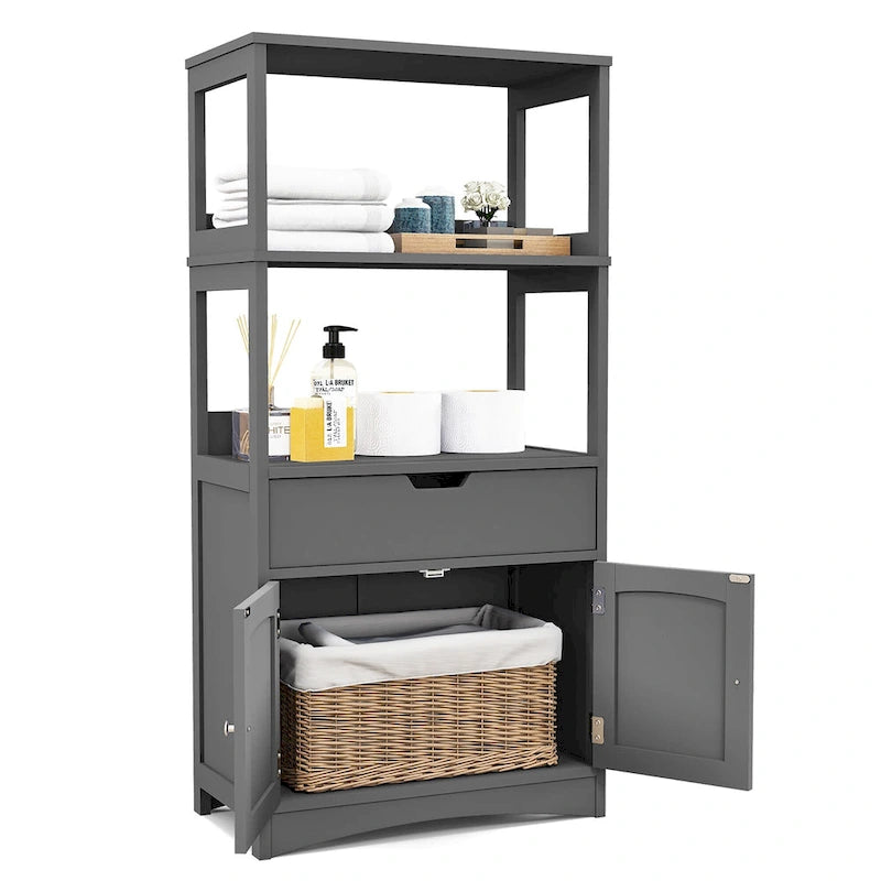 Bathroom Storage Cabinet with Drawer, Shelf & Cupboard - Floor Standing