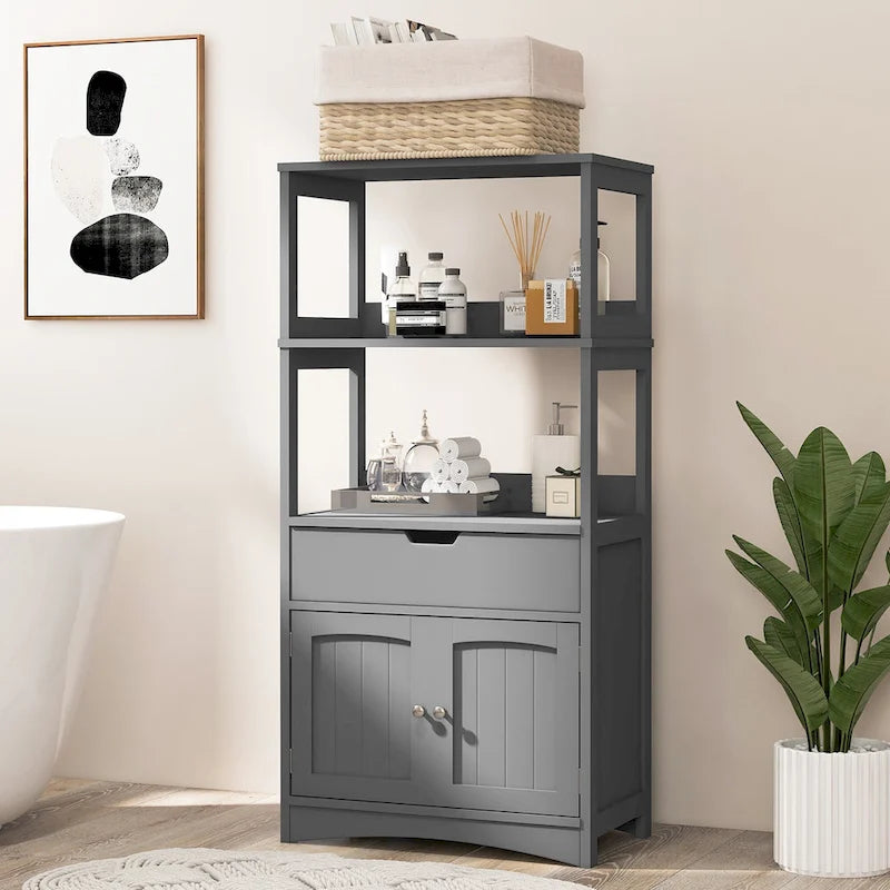 Bathroom Storage Cabinet with Drawer, Shelf & Cupboard - Floor Standing