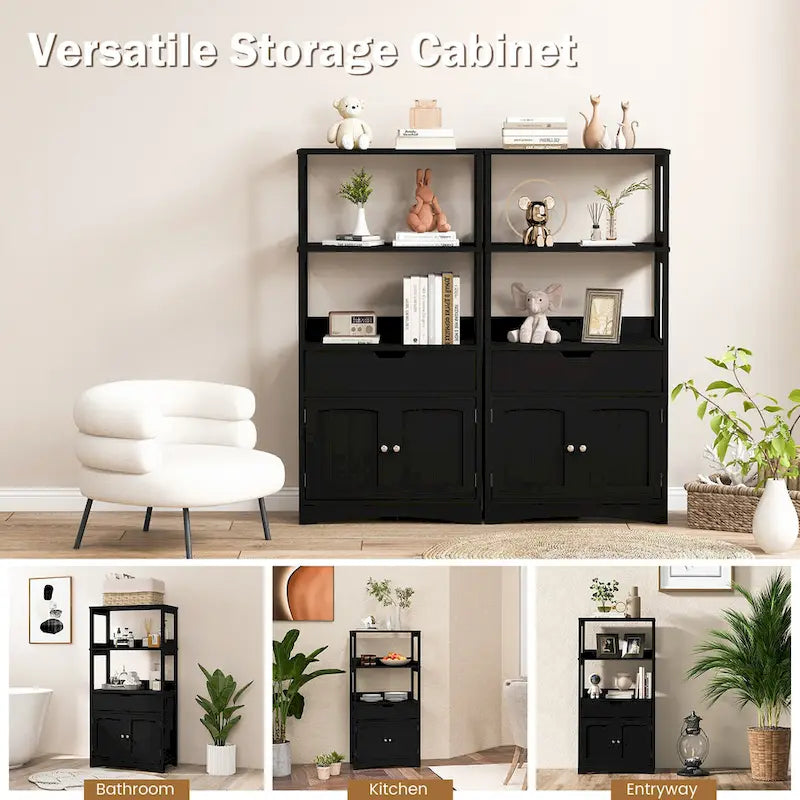 Bathroom Storage Cabinet with Drawer, Shelf & Cupboard - Floor Standing