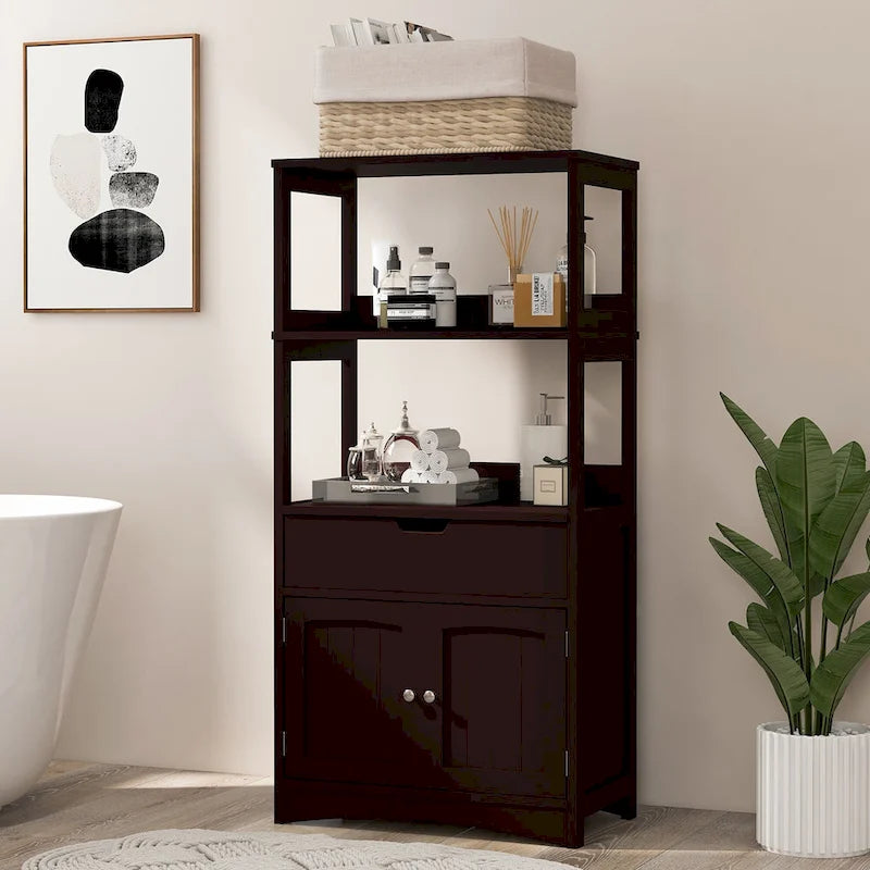 Bathroom Storage Cabinet with Drawer, Shelf & Cupboard - Floor Standing