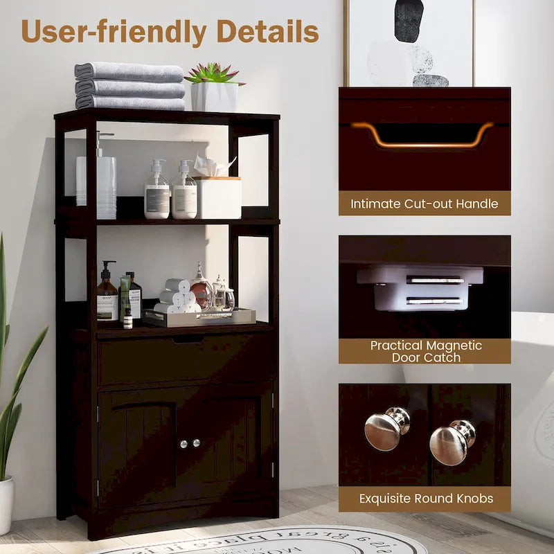 Bathroom Storage Cabinet with Drawer, Shelf & Cupboard - Floor Standing