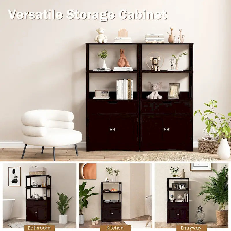 Bathroom Storage Cabinet with Drawer, Shelf & Cupboard - Floor Standing