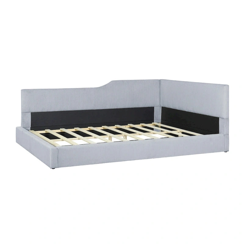 L-Shaped Daybed with Solid Frame, 500 lbs Weight Capacity