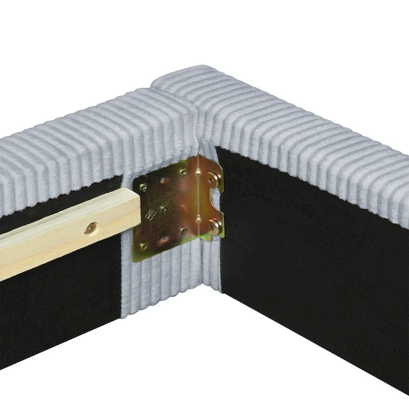 L-Shaped Daybed with Solid Frame, 500 lbs Weight Capacity