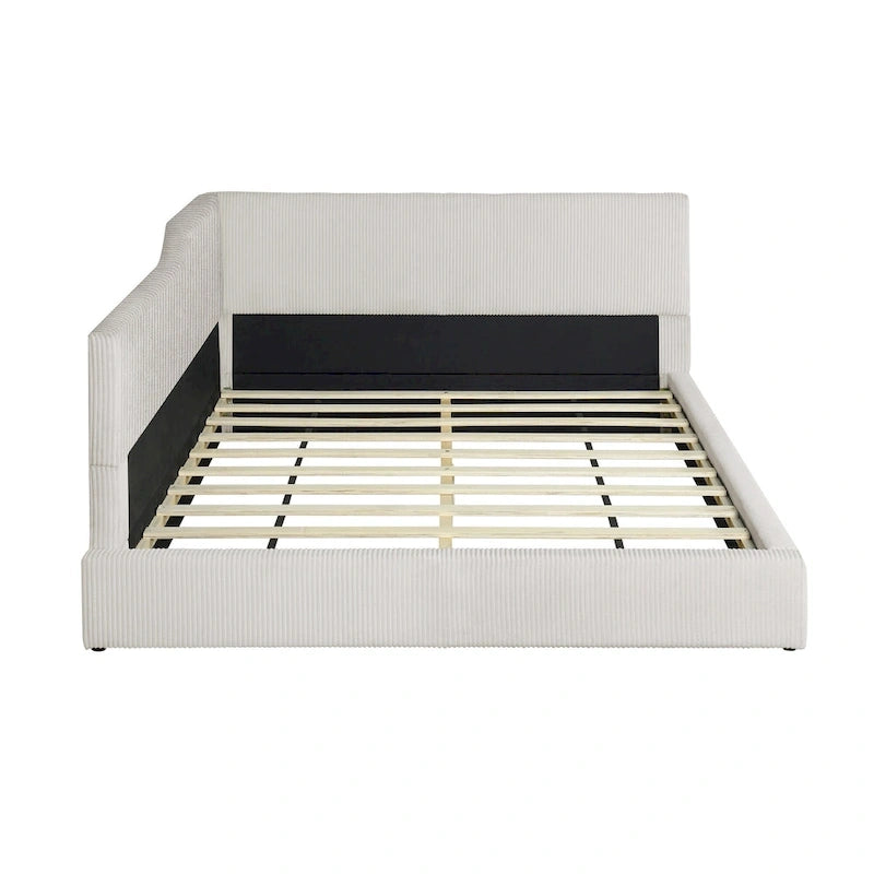 L-Shaped Daybed with Solid Frame, 500 lbs Weight Capacity