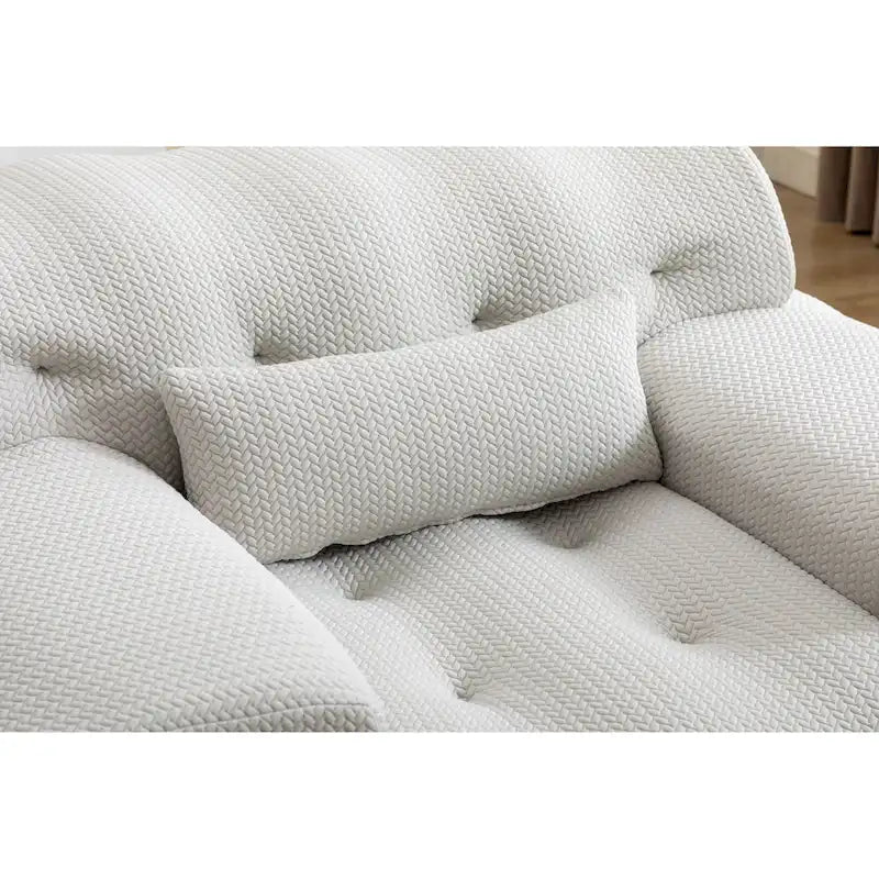 Beige Modern 53" Buttons Tufted Accent Chair with High-Density Foam and Large Cushion for Living Room
