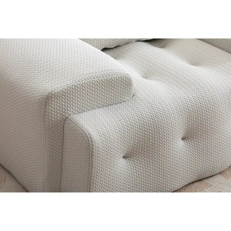Beige Modern 53" Buttons Tufted Accent Chair with High-Density Foam and Large Cushion for Living Room