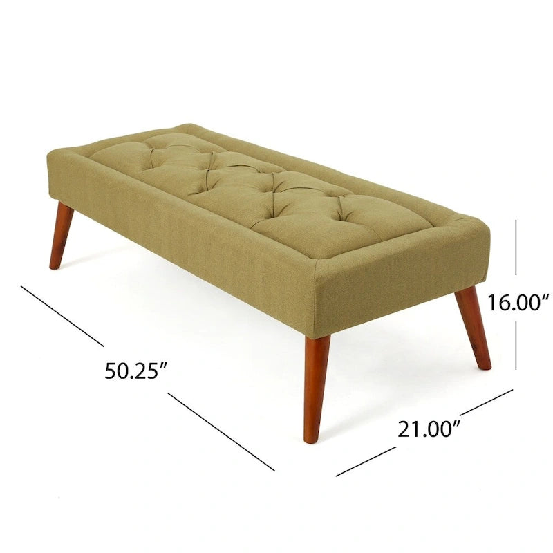 Tufted Fabric Ottoman Bench