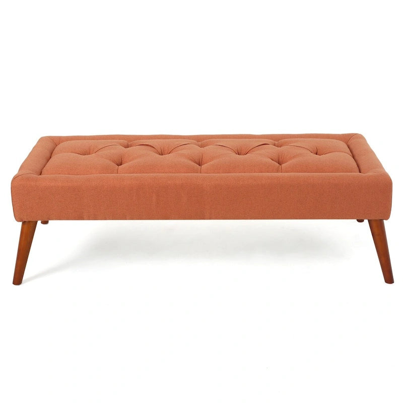 Tufted Fabric Ottoman Bench