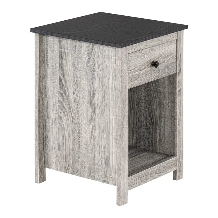 2-Tier End Table with Drawer and Shelf