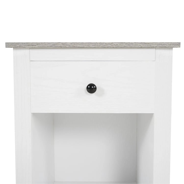 2-Tier End Table with Drawer and Shelf