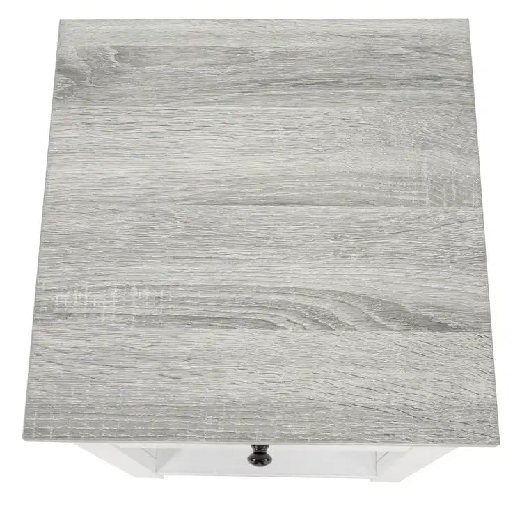 2-Tier End Table with Drawer and Shelf