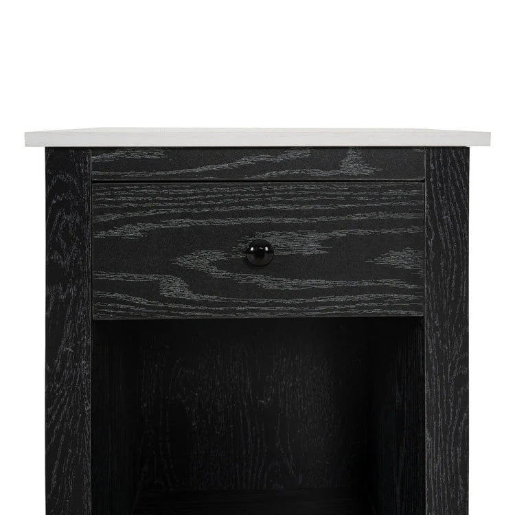 2-Tier End Table with Drawer and Shelf