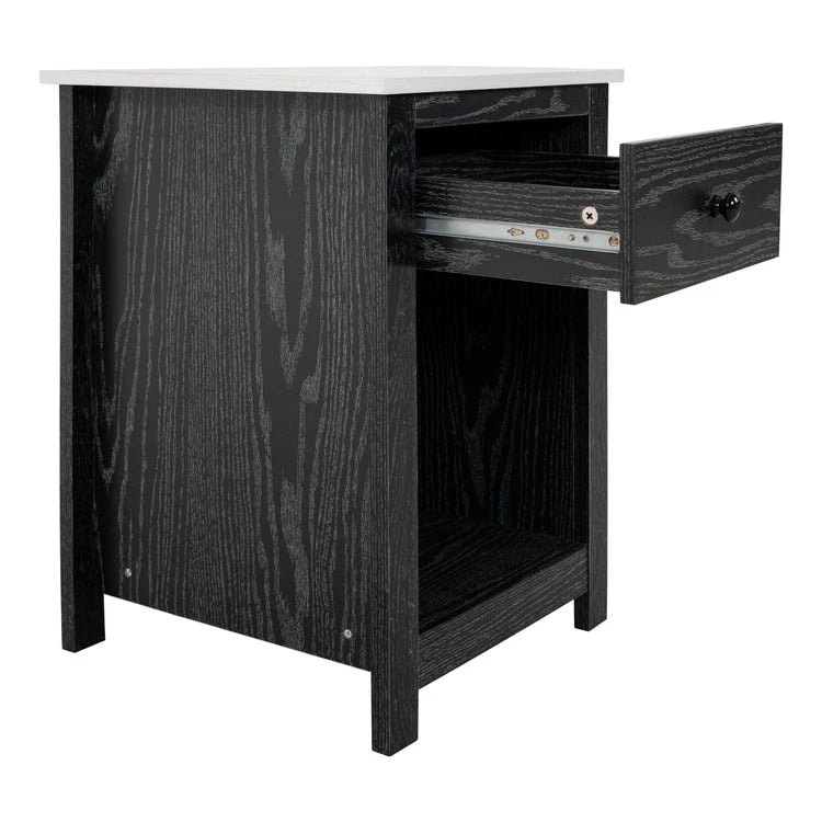 2-Tier End Table with Drawer and Shelf