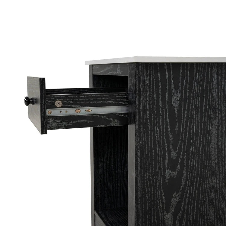 2-Tier End Table with Drawer and Shelf