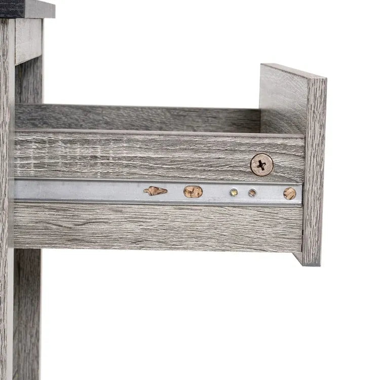 2-Tier End Table with Drawer and Shelf