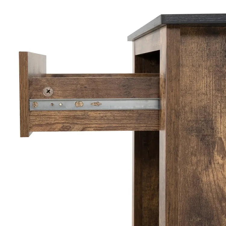 2-Tier End Table with Drawer and Shelf