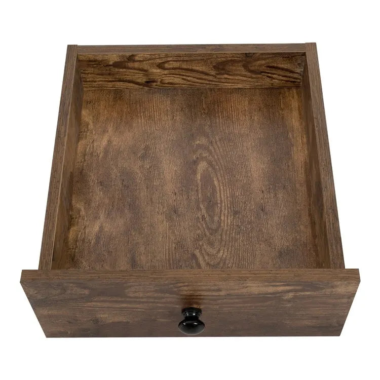2-Tier End Table with Drawer and Shelf