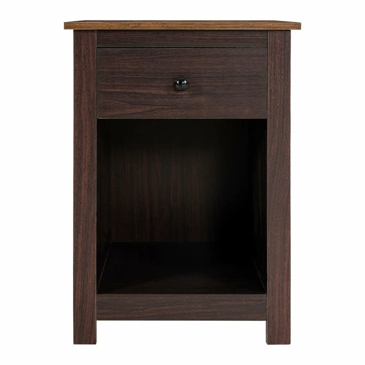2-Tier End Table with Drawer and Shelf